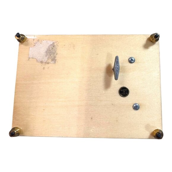 Vintage Reuge Musical Italy Wooden Jewelry Box Floral Inlay Red Velvet Interior - Picture 10 of 11